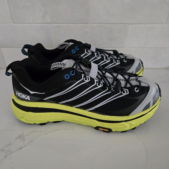 NEW Hoka Mafate Three2 Athletic Hiking Running Sneakers Shoes Black Yellow 8.5 - Picture 2 of 10